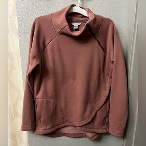 Athleta Cozy Karma Asym Pullover L Rose